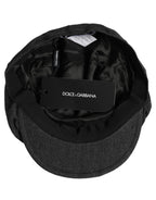 Dolce & Gabbana Men Black Cotton Flat Cloth Newsboy Cap Hat