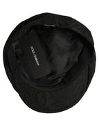 Dolce & Gabbana Men Black Floral Jacquard Newsboy Capello Hat