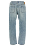 Saint Laurent Blue Cotton Straight-Leg Jeans