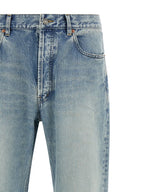 Saint Laurent Blue Cotton Straight-Leg Jeans