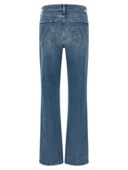 Mother Denim Blue Cotton Flared Jeans