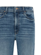 Mother Denim Blue Cotton Flared Jeans