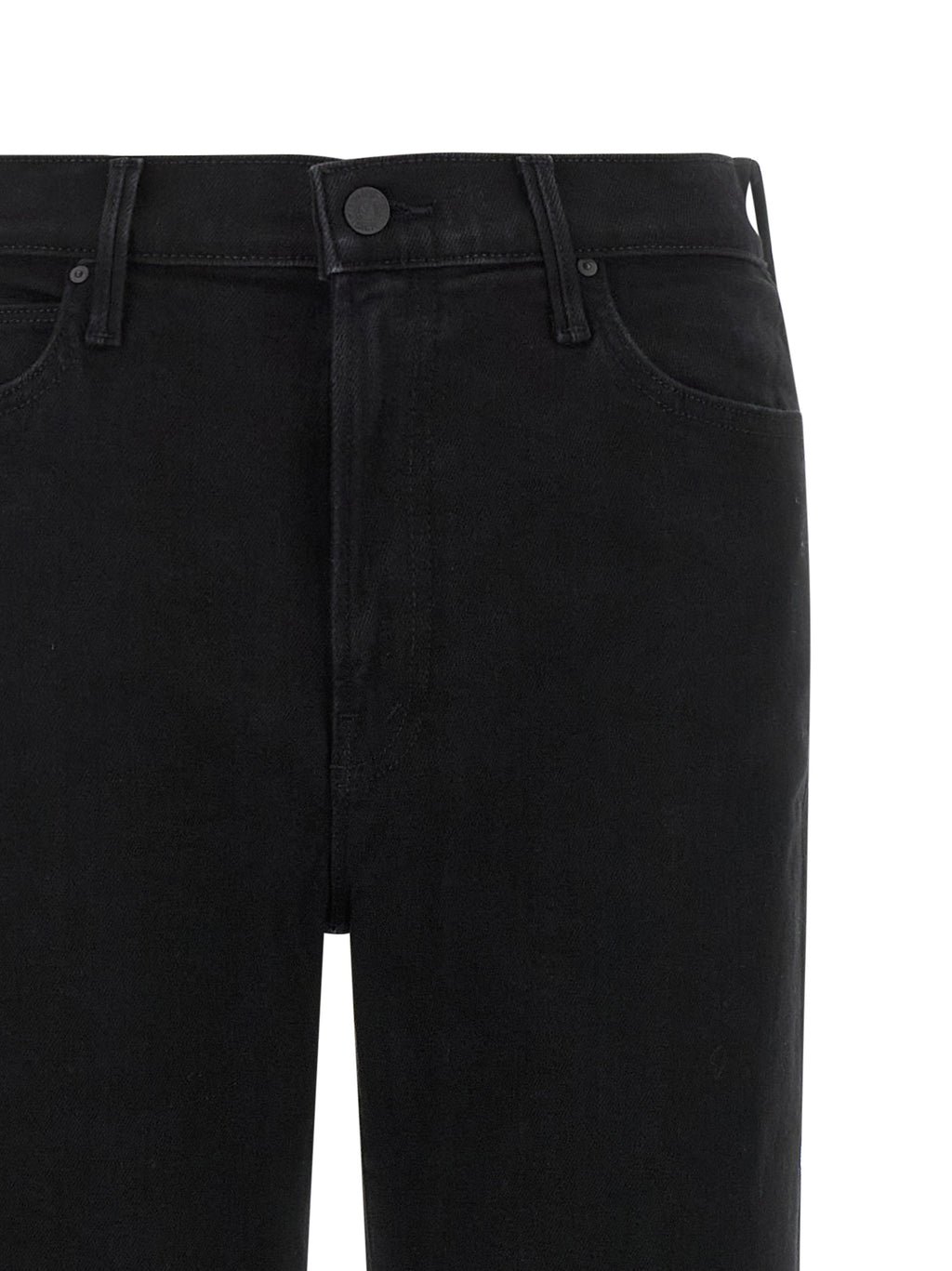 Mother Denim Black Cotton Flared Jeans