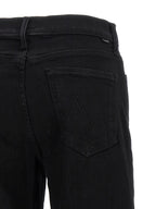 Mother Denim Black Cotton Flared Jeans