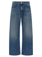 Mother Denim Blue Cotton Relaxed Fit Jeans