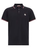Moncler Blue Cotton Polo Shirt