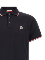 Moncler Blue Cotton Polo Shirt
