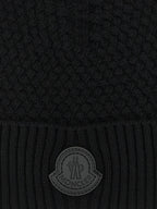 Moncler Black Leather Beanie