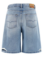 Diesel Blue Cotton Bermuda Shorts