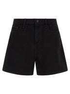L'Agence Black Cotton Bermuda Shorts