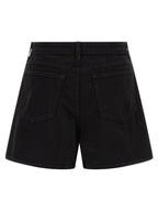 L'Agence Black Cotton Bermuda Shorts