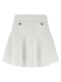 Self-Portrait White Viscose Long Skirt