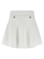Self-Portrait White Viscose Long Skirt