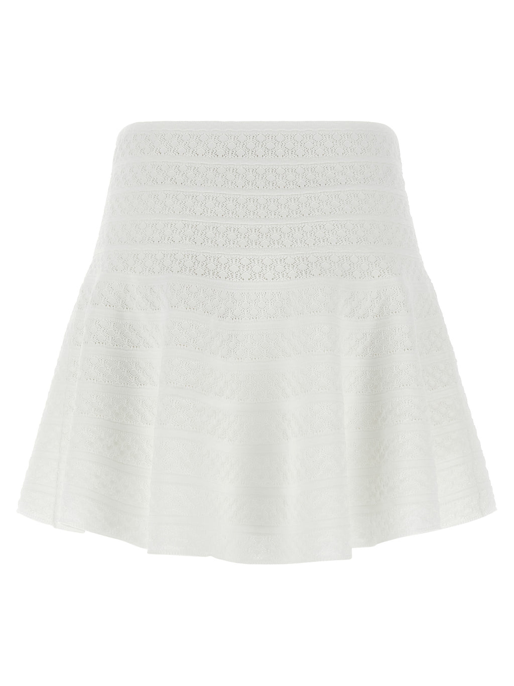 Self-Portrait White Viscose Long Skirt