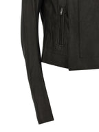 Rick Owens Black Lamb Leather Leather Jacket