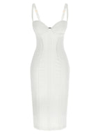 Elisabetta Franchi White Polyester Midi Dress