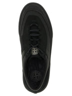 Stone Island Black Cotton Low Top Sneakers