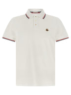 Moncler White Cotton Polo Shirt