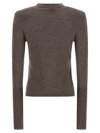 PINKO Brown Wool Cardigan