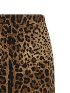 Dolce & Gabbana Brown Viscose Midi Skirt