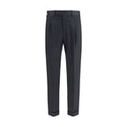 PT Torino Gray Wool Oves Aries Casual Pants