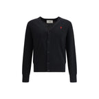 Ami Paris Black Wool Oves Aries Cardigan