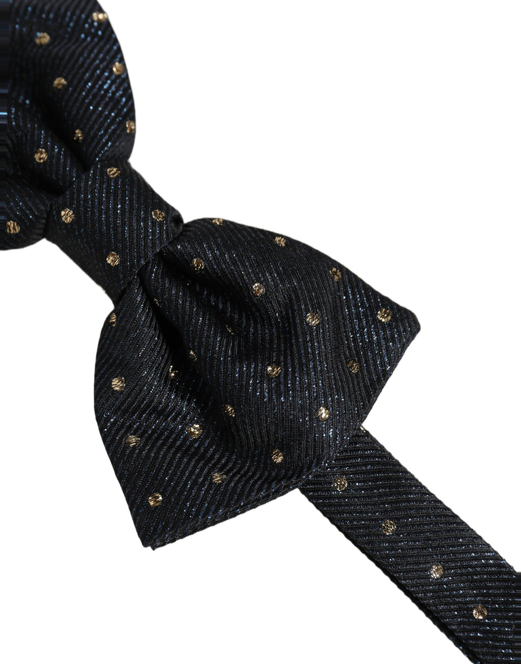 Dolce & Gabbana Men Black Polka Dot Silk Adjustable Neck Papillon Bow Tie