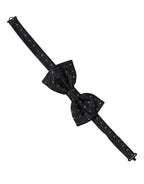 Dolce & Gabbana Men Black Polka Dot Silk Adjustable Neck Papillon Bow Tie