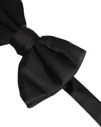 Dolce & Gabbana Men Black 100% Silk Adjustable Neck Papillon Bow Tie