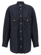 Khaite Blue Cotton Blouse