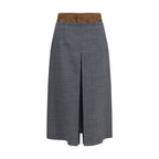 Prada Gray Wool Oves Aries Midi Skirt