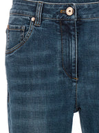 Brunello Cucinelli Blue Cotton Straight-Leg Jeans