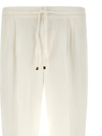 Brunello Cucinelli White Linen Casual Pants