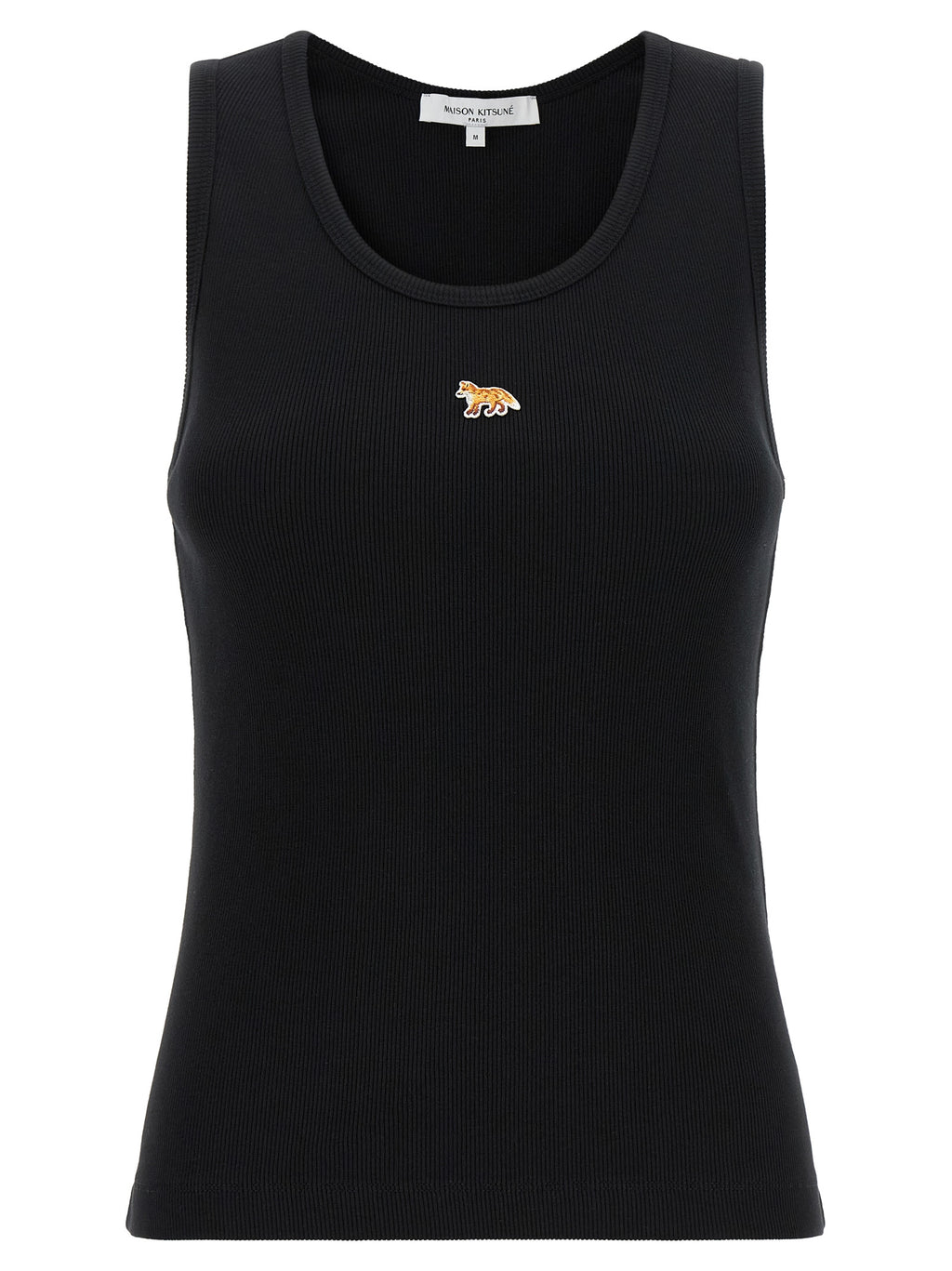 Maison Kitsuné Black Cotton Sleeveles T-Shirt