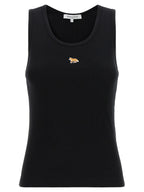 Maison Kitsuné Black Cotton Sleeveles T-Shirt