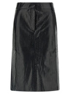 The Andamane Black Polyethylene Midi Skirt