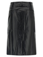 The Andamane Black Polyethylene Midi Skirt