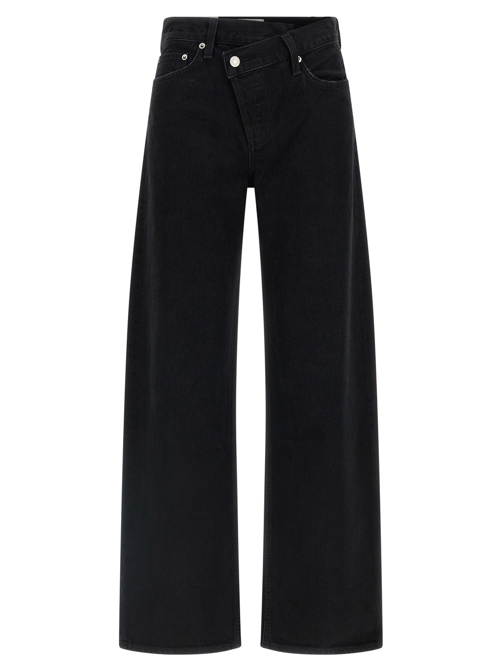Agolde Black Cotton Relaxed Fit Jeans
