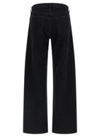 Agolde Black Cotton Relaxed Fit Jeans