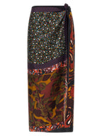 Dries Van Noten Multicolor Silk Midi Skirt
