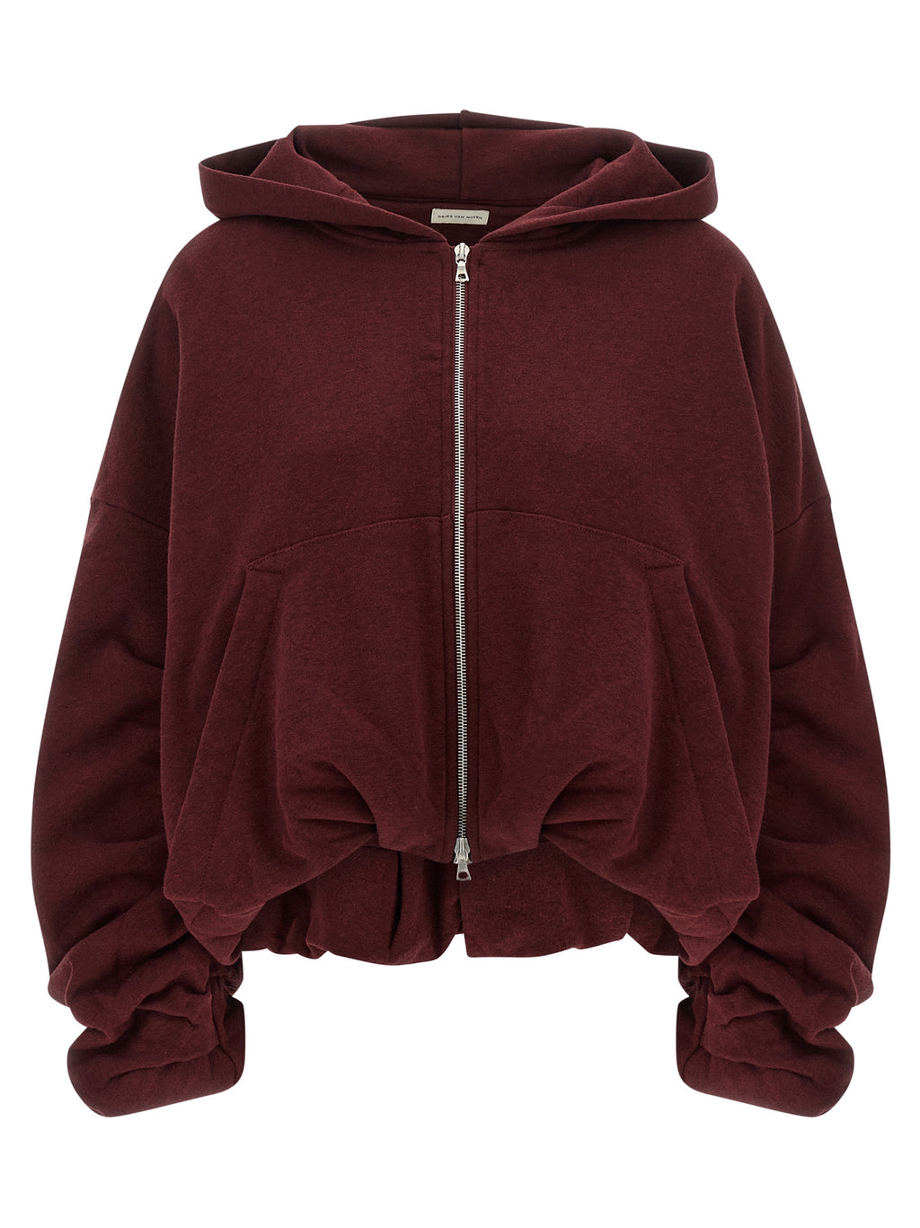 Dries Van Noten Bordeaux Cotton Hoodie