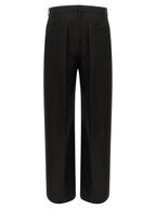 Rick Owens Black Ramie Casual Pants