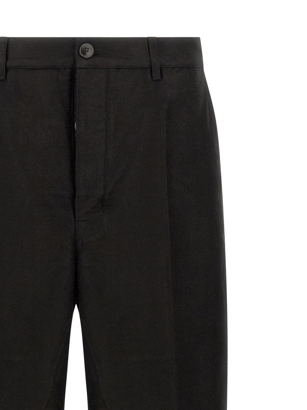 Rick Owens Black Ramie Casual Pants
