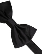 Dolce & Gabbana Men Black 100% Silk Adjustable Neck Papillon Bow Tie
