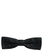 Dolce & Gabbana Men Black Green Paisley Adjustable Neck Papillon Bow Tie