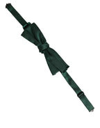 Dolce & Gabbana Men Dark Green Silk Adjustable Neck Papillon Bow Tie