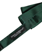 Dolce & Gabbana Men Dark Green Silk Adjustable Neck Papillon Bow Tie