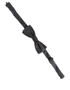 Dolce & Gabbana Men Dark Gray Geometric Adjustable Neck Bow Tie