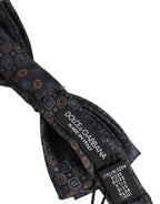 Dolce & Gabbana Men Dark Gray Geometric Adjustable Neck Bow Tie