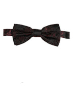 Dolce & Gabbana Burgundy Paisley Silk Adjustable Neck Papillon Bow Tie